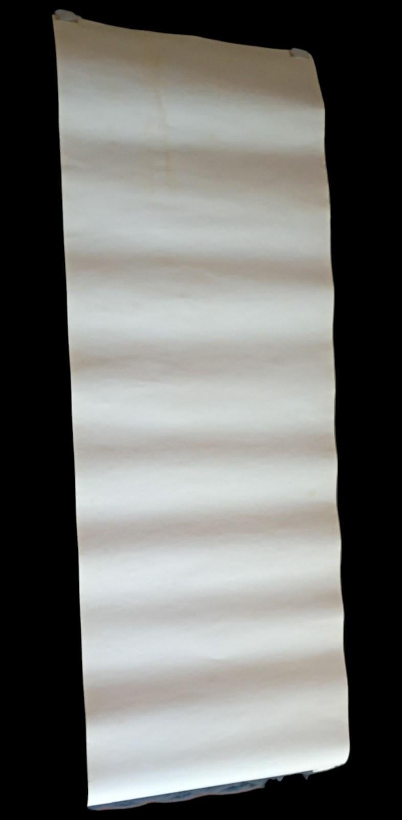 Asian paper scroll wall hanging – birds, blossoms & calligraphy –...