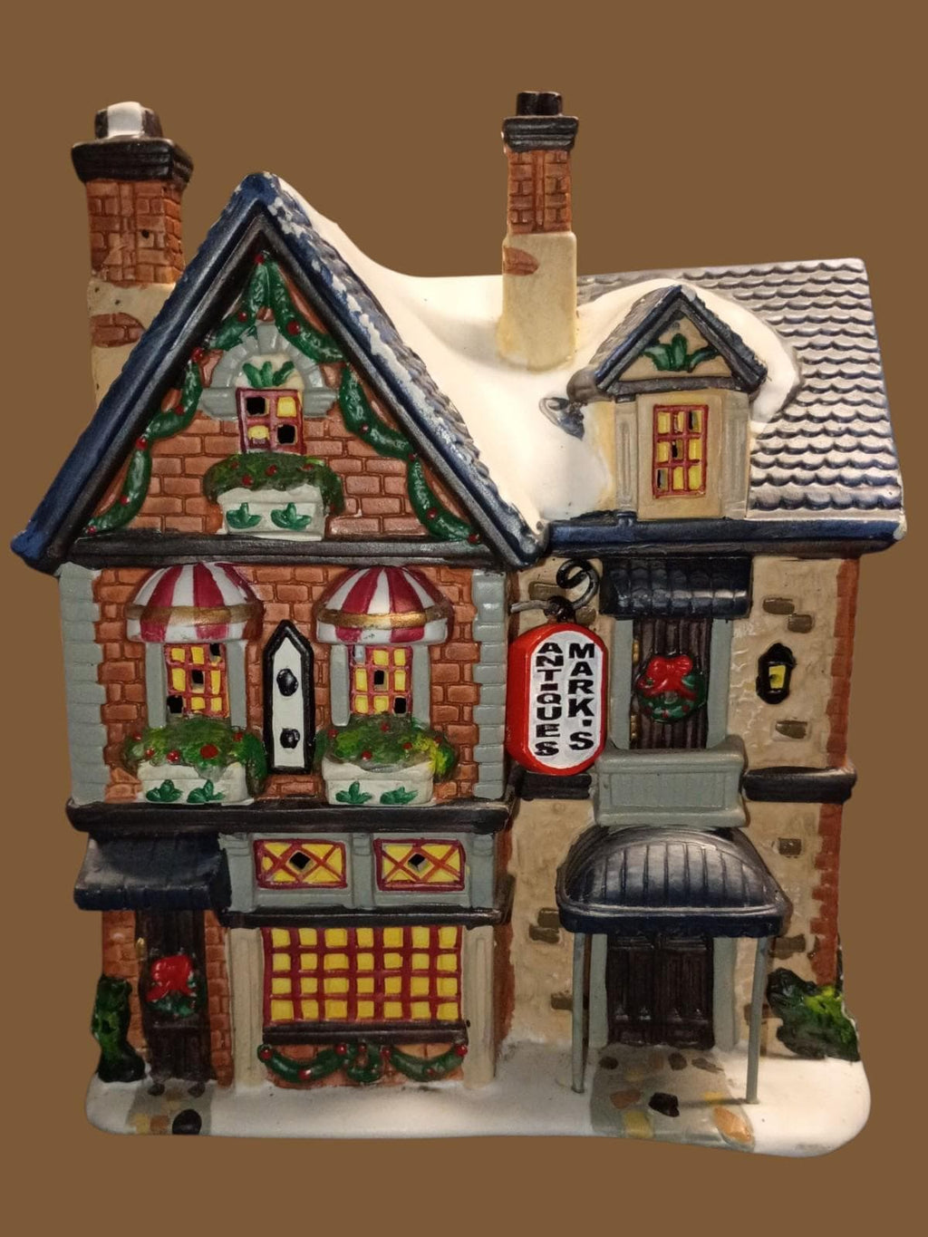 Holiday time christmas village 3-piece porcelain lighted house set ...