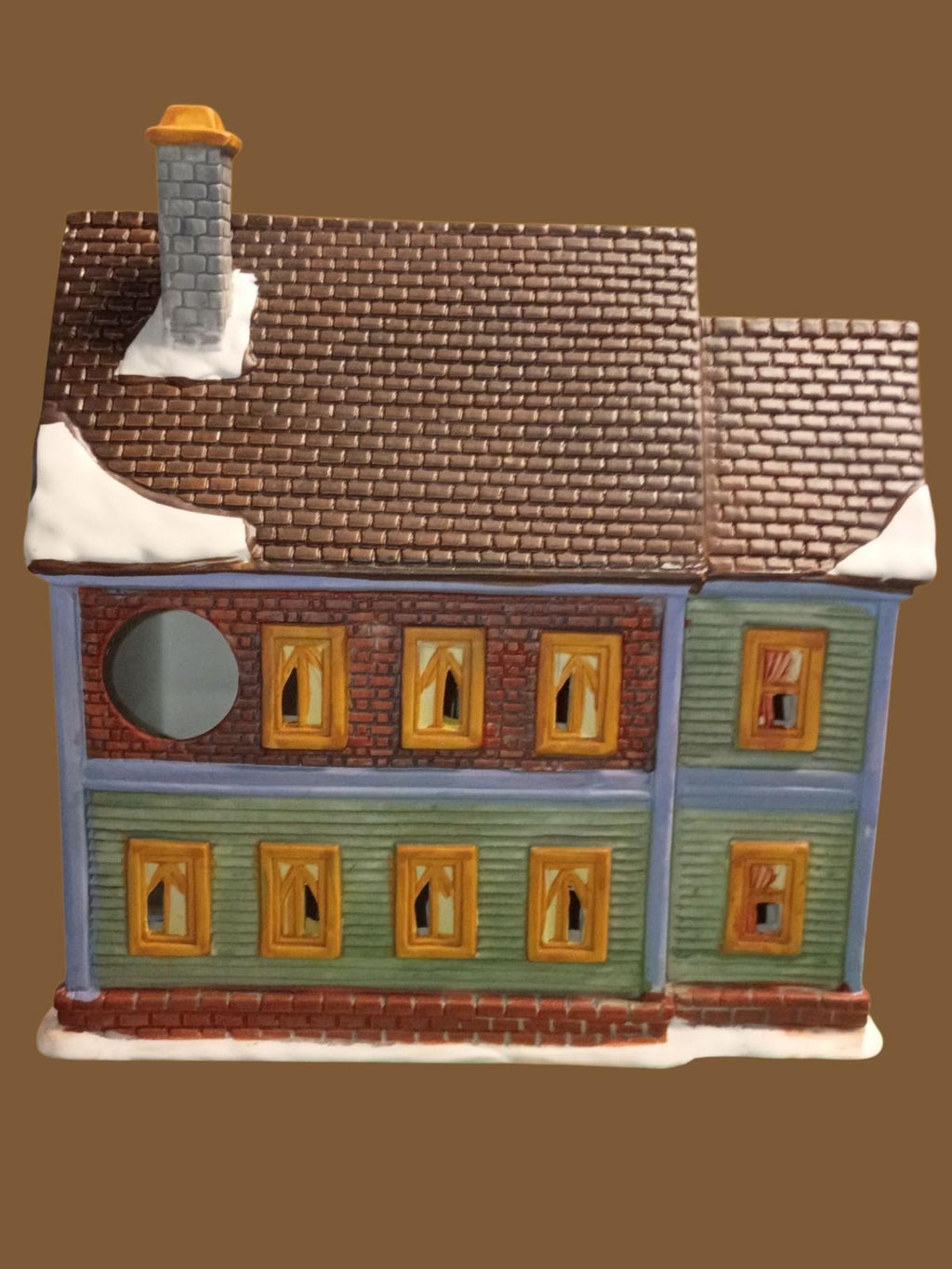 Holiday traditions 8.5" lighted porcelain house with box, cord & new bulb –...