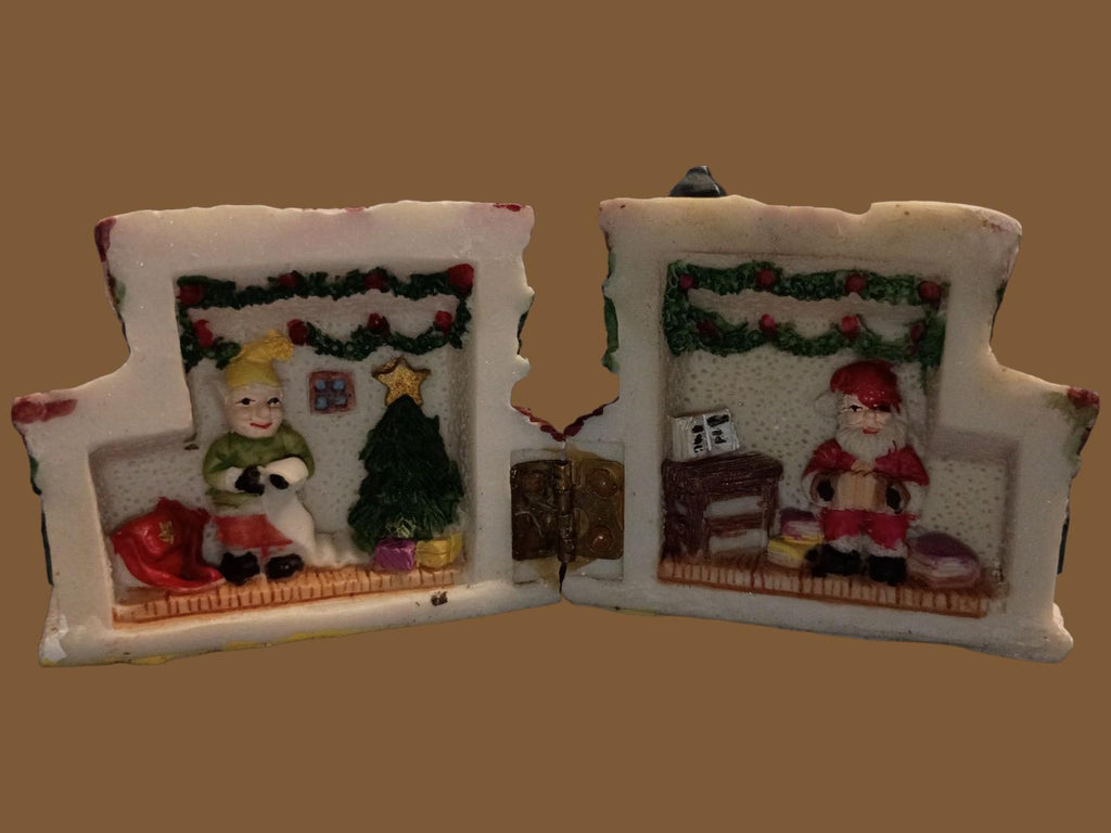 Miniature christmas village houses set of 3 hinged holiday homes – santa’s...