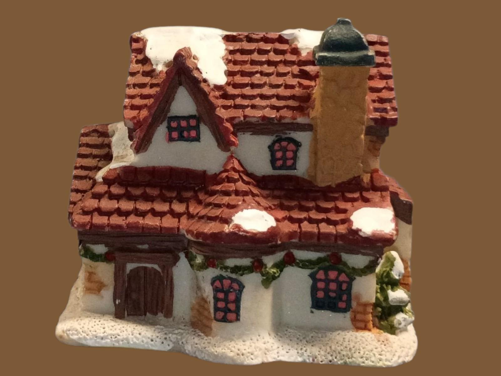 Miniature christmas village houses set of 3 hinged holiday homes – santa’s...