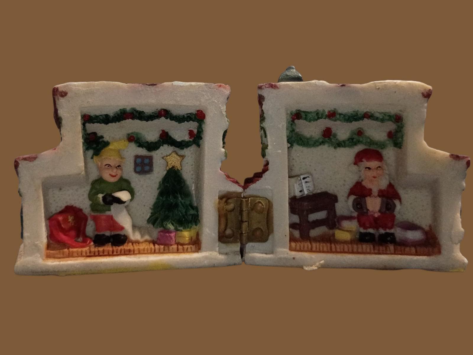 Miniature christmas village houses set of 3 hinged holiday homes – santa’s...