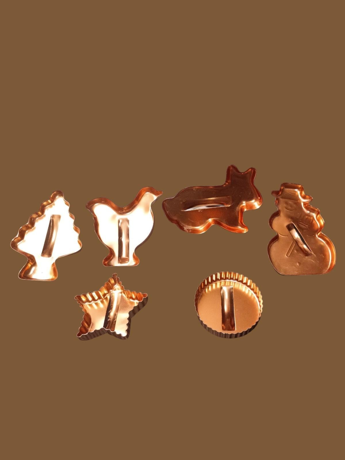 Copper-tone cookie cutter set of 6 | vintage