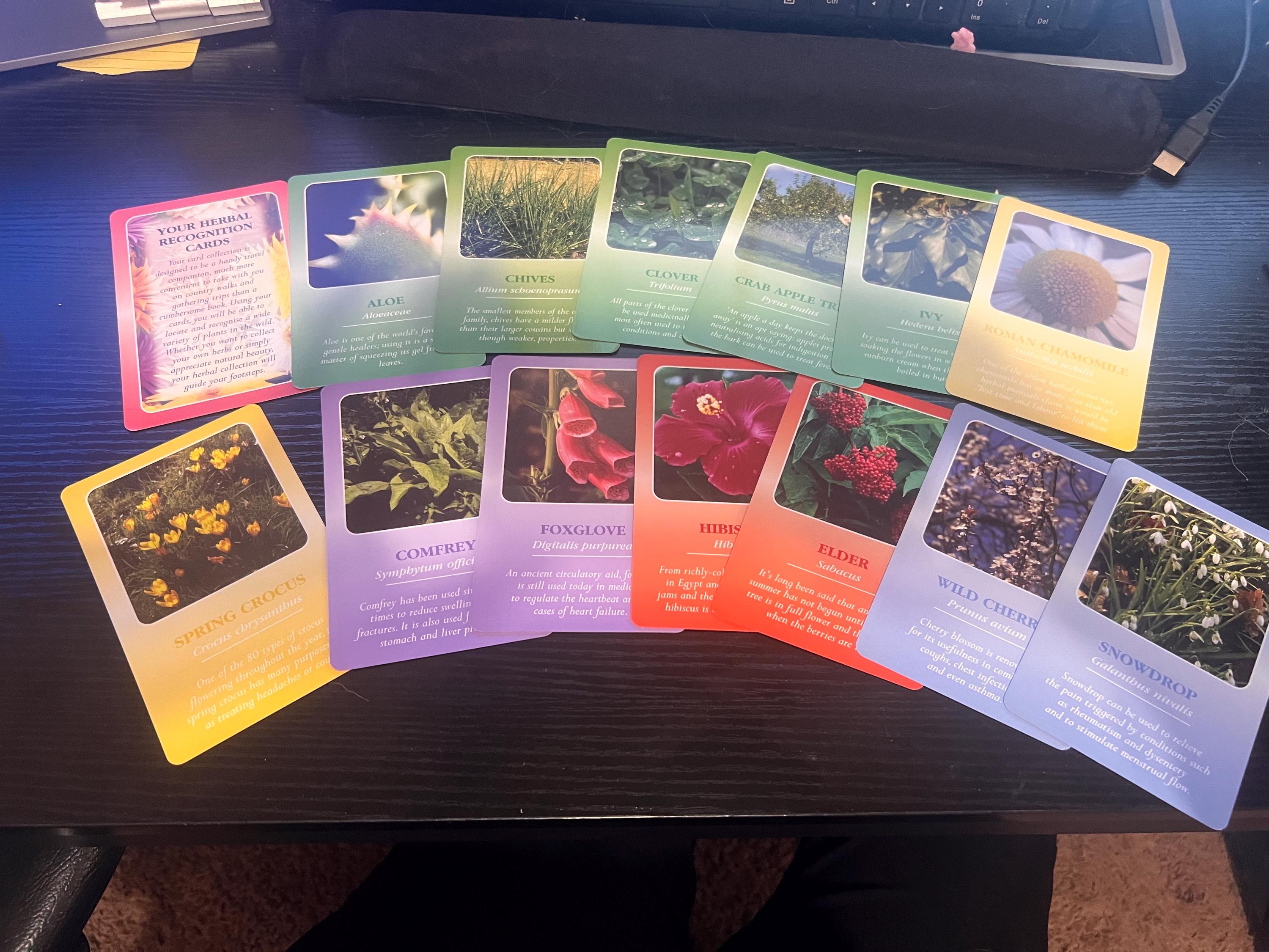 Herbal recognition cards by agm urania 2008 49 laminated botanical identification cards