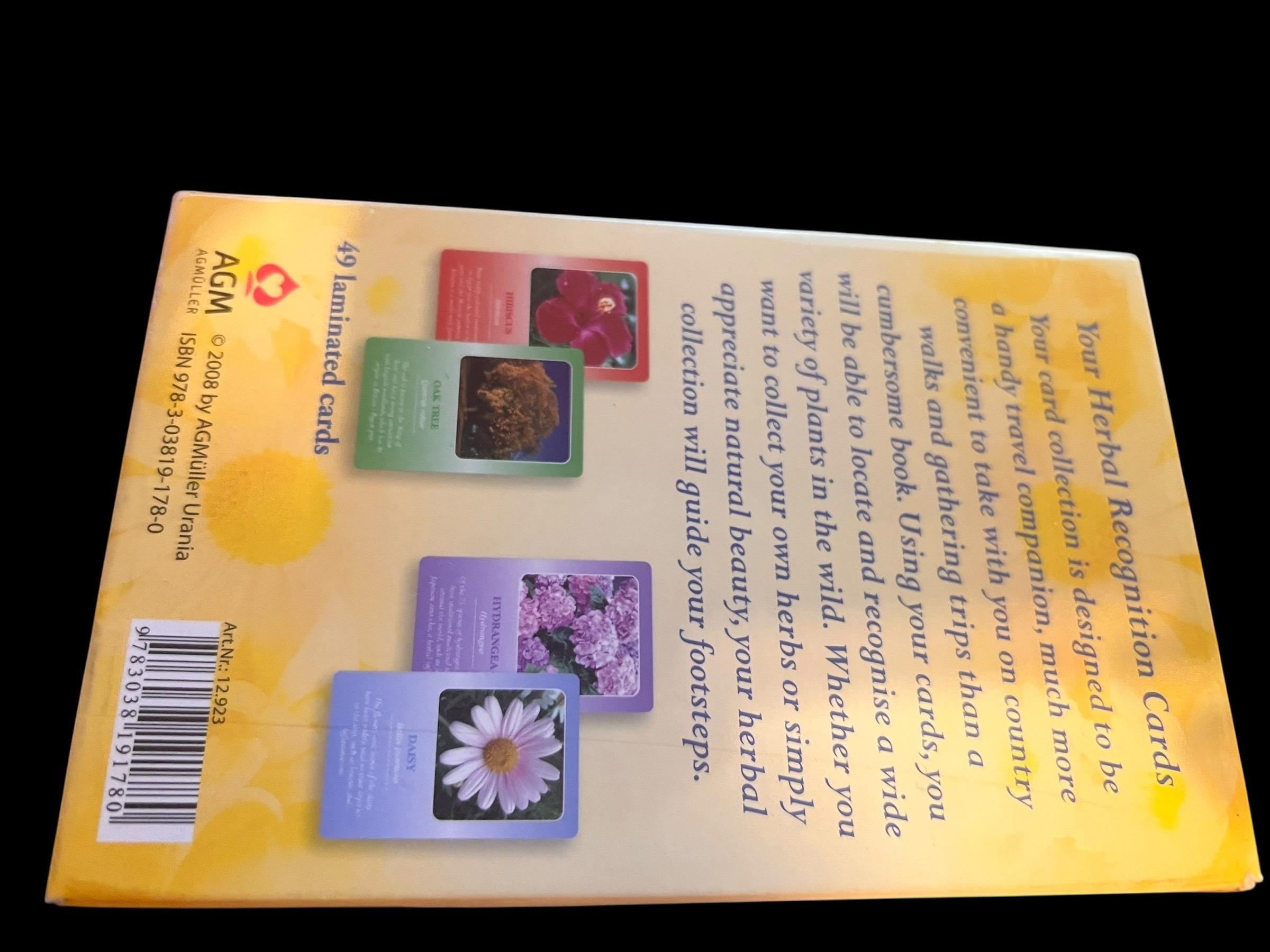 Herbal recognition cards by agm urania 2008 49 laminated botanical identification cards