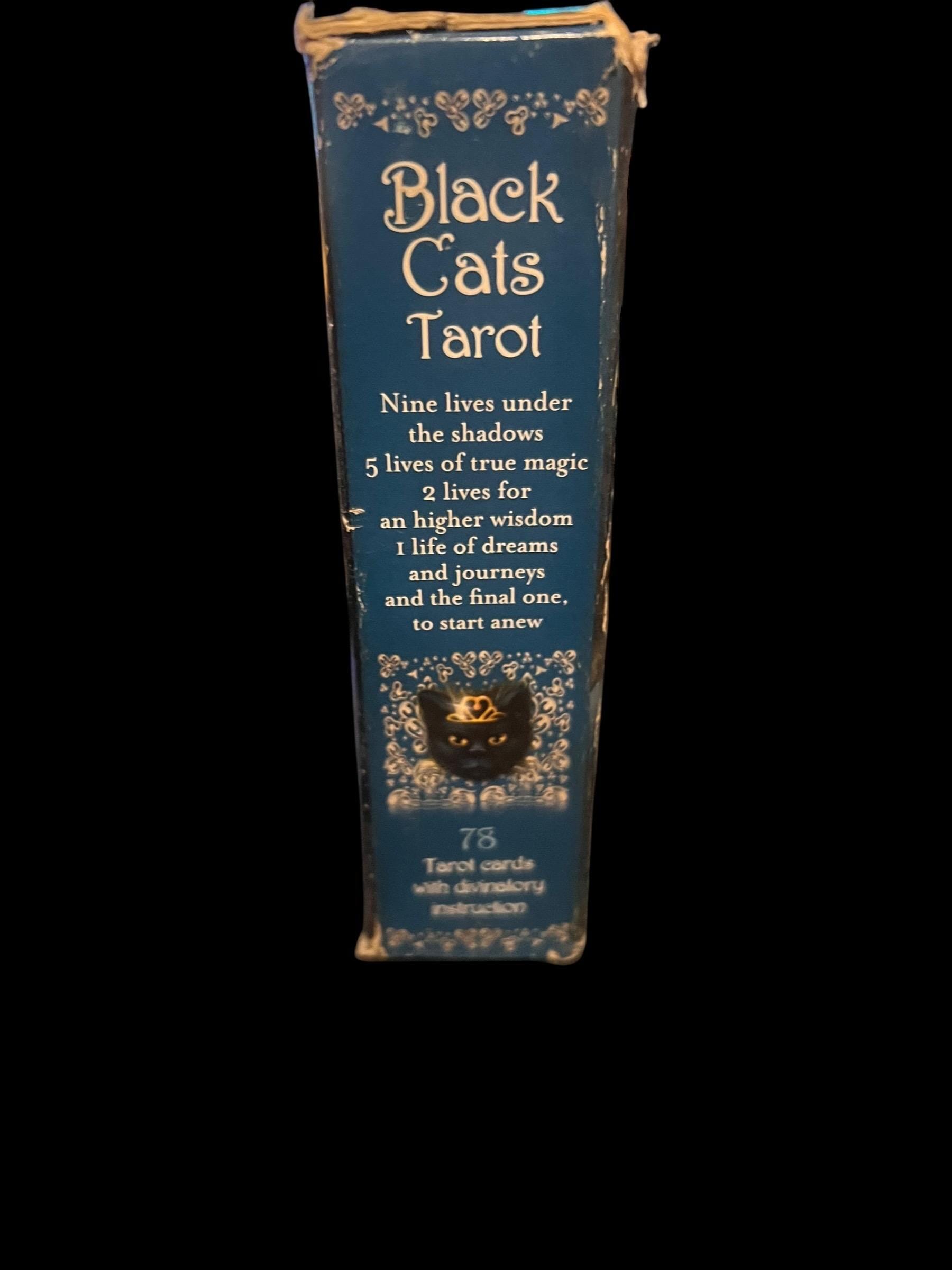 Black cats tarot deck by maria kurara – 78 card set lo scarabeo italy – tarot de los gatos negros – vintage mystic feline divination deck