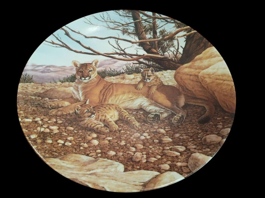 Set of 5 knowles collector plates big cats of the americas by lee cable...