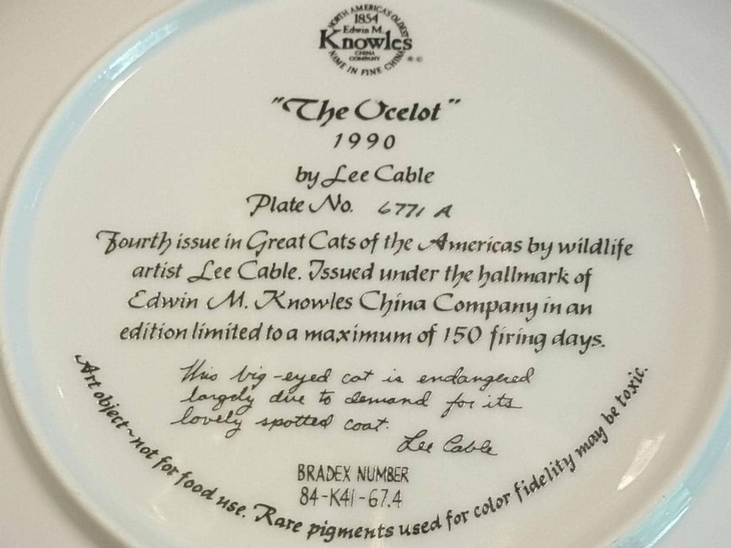 Set of 5 knowles collector plates big cats of the americas by lee cable...