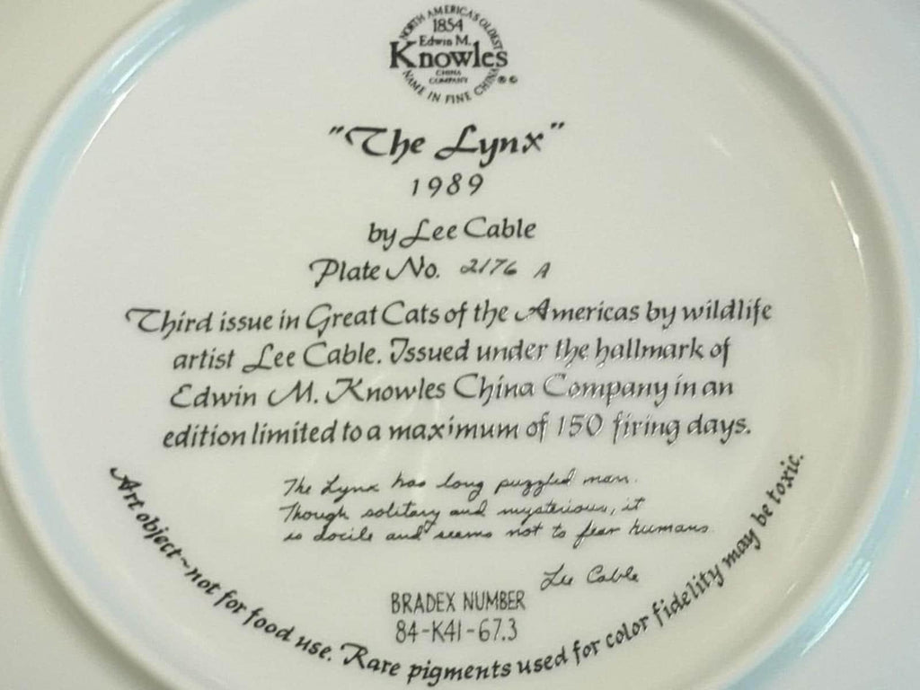 Set of 5 knowles collector plates big cats of the americas by lee cable...