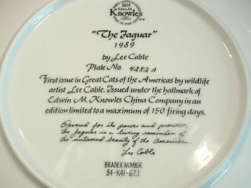 Set of 5 knowles collector plates big cats of the americas by lee cable...