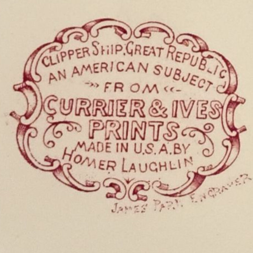 Vintage Homer Laughlin Currier & Ives “Clipper Ship Great Republic” 6” Plate...