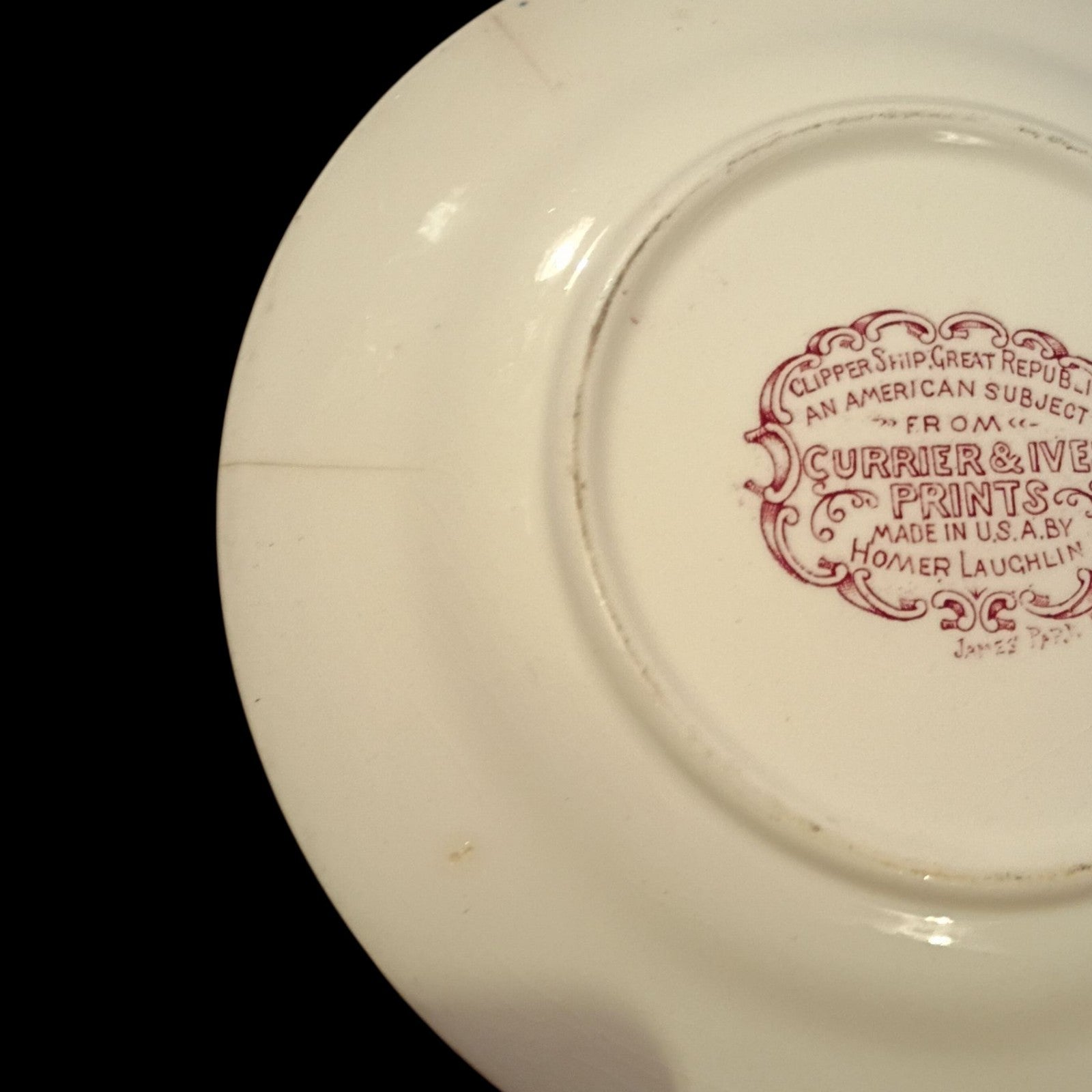 Vintage Homer Laughlin Currier & Ives “Clipper Ship Great Republic” 6” Plate...