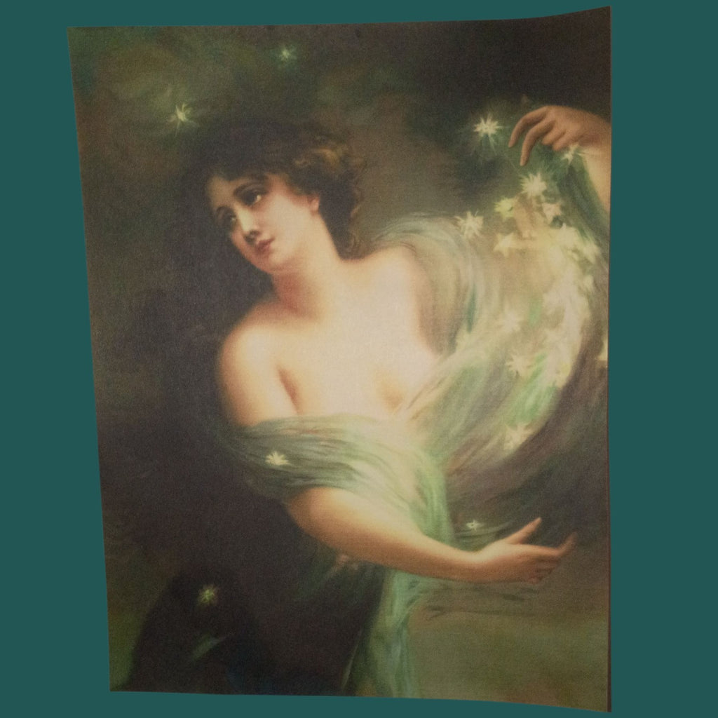 Set of 3 Vintage Romantic Art Prints 8x10 – Classical Lady Portraits & Garden...