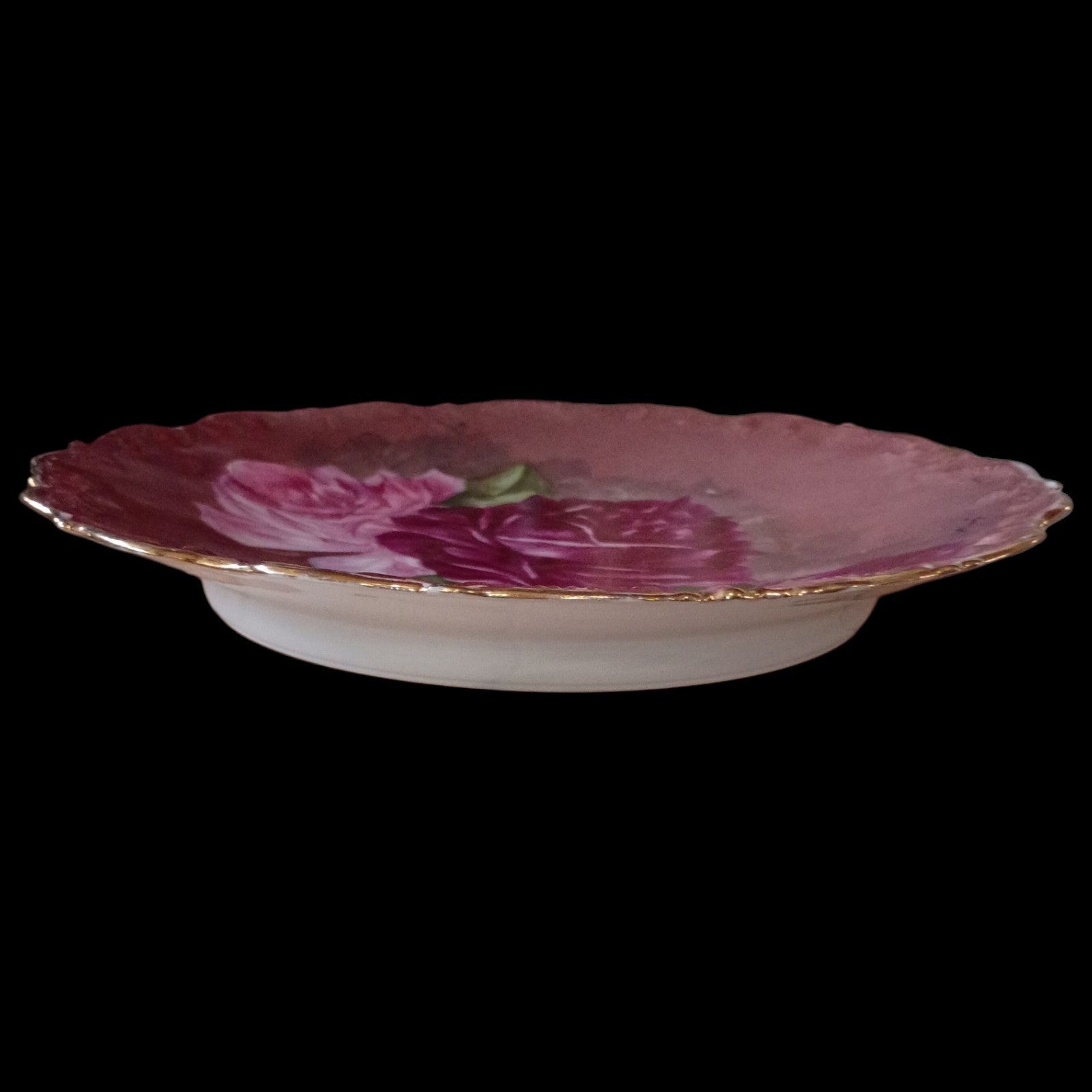 Antique Limoges France Hand Painted Porcelain Plate Signed “Reny” | Pink &...
