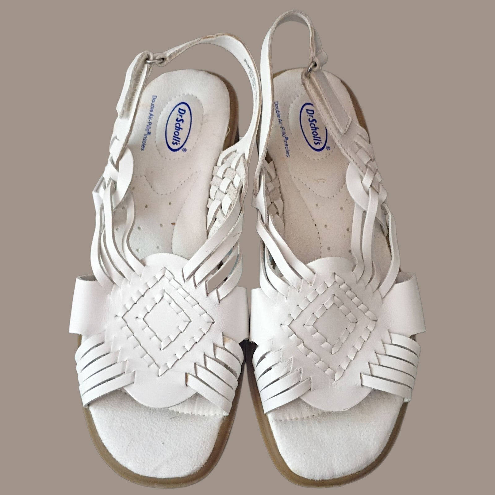 Dr. Scholl’s Women’s Leather Slingback Woven Sandals Size 6.5W – Comfort Slip-On
