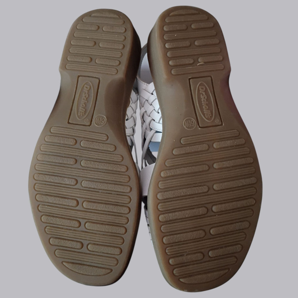 Dr. Scholl’s Women’s Leather Slingback Woven Sandals Size 6.5W – Comfort Slip-On