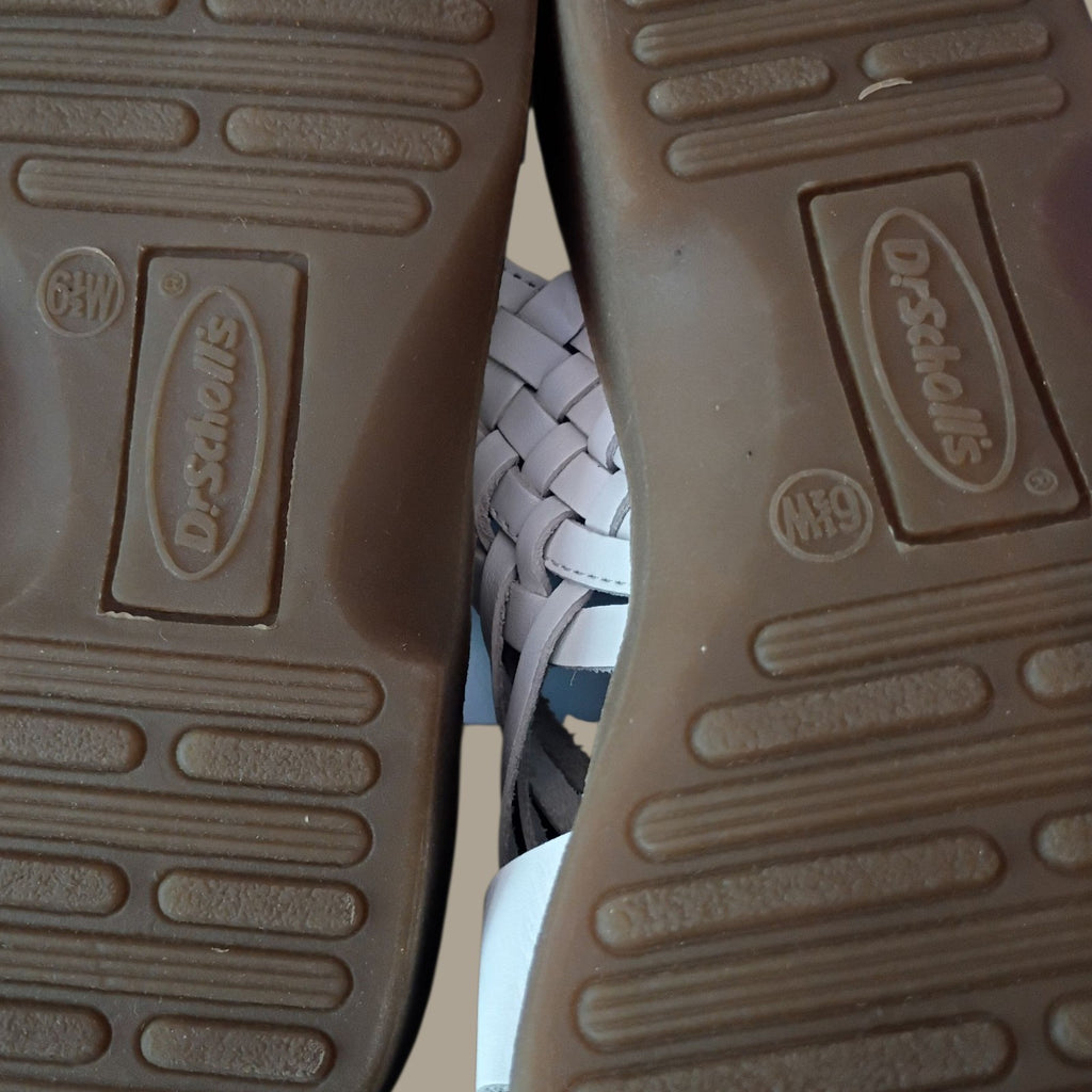 Dr. Scholl’s Women’s Leather Slingback Woven Sandals Size 6.5W – Comfort Slip-On