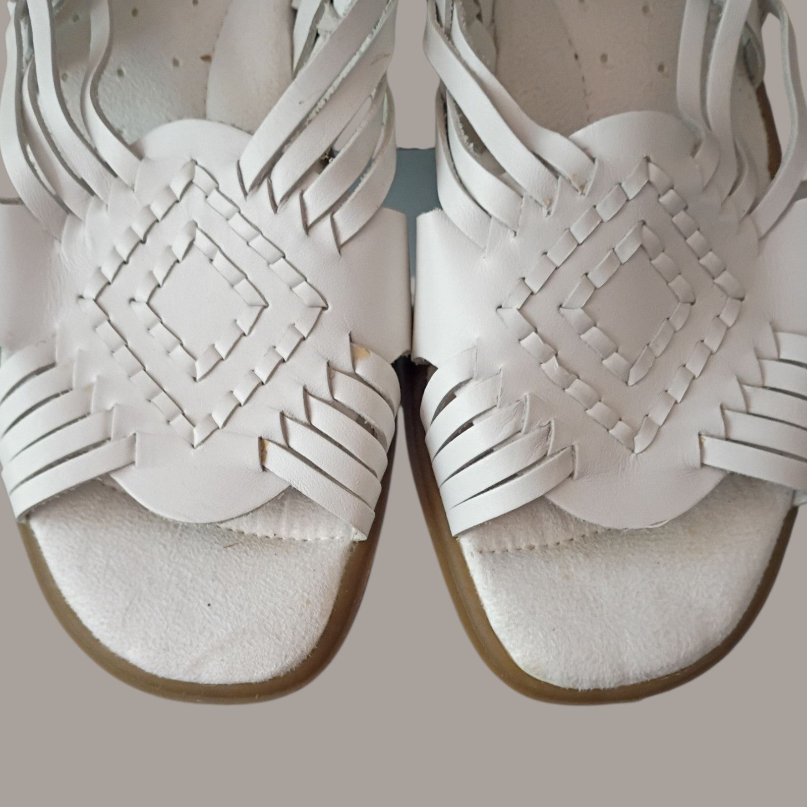 Dr. Scholl’s Women’s Leather Slingback Woven Sandals Size 6.5W – Comfort Slip-On