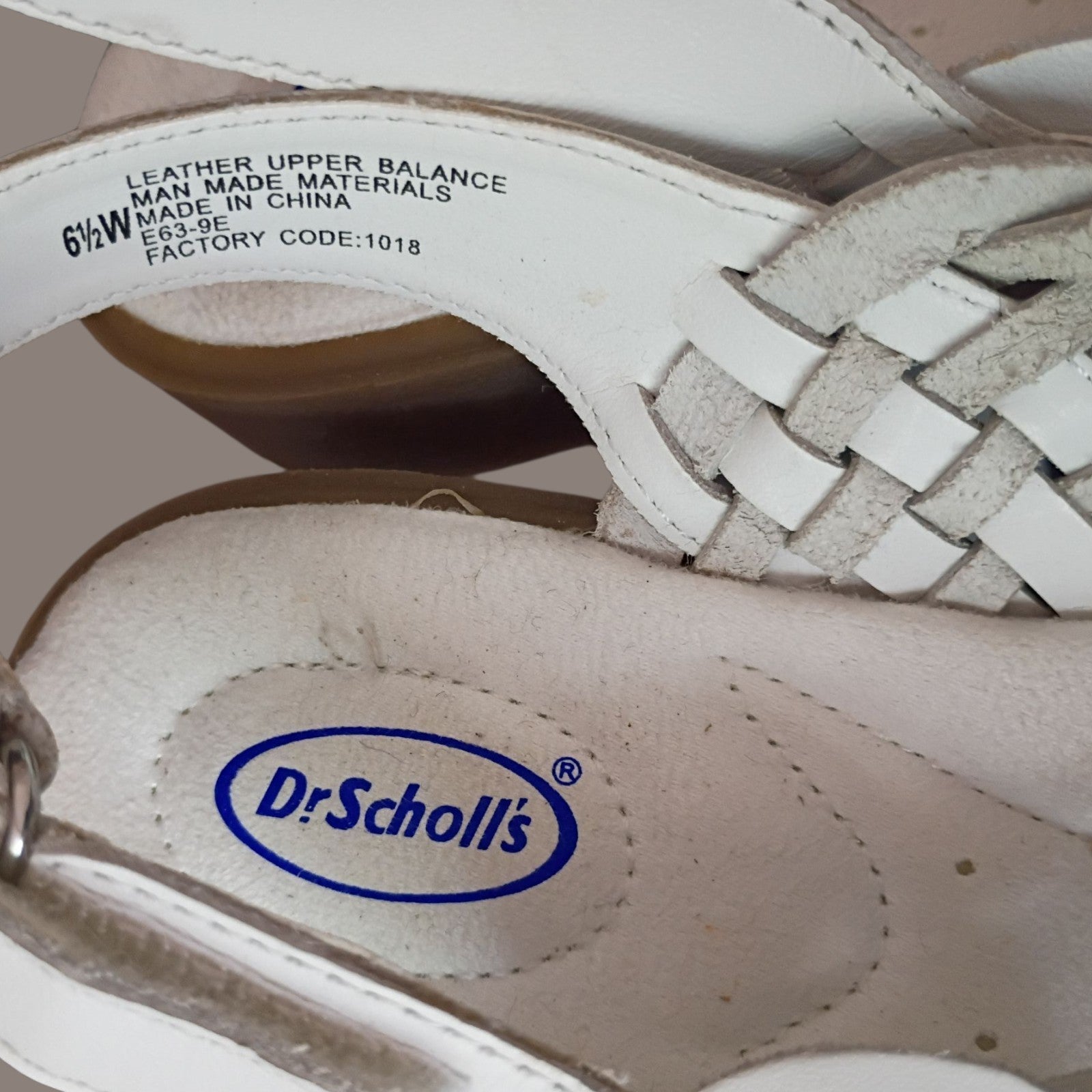 Dr. Scholl’s Women’s Leather Slingback Woven Sandals Size 6.5W – Comfort Slip-On