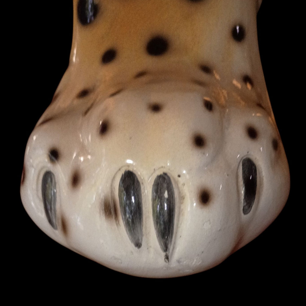 Porcelain Leopard Figurine Large 23" Hand-Painted Big Cat Statue Safari...