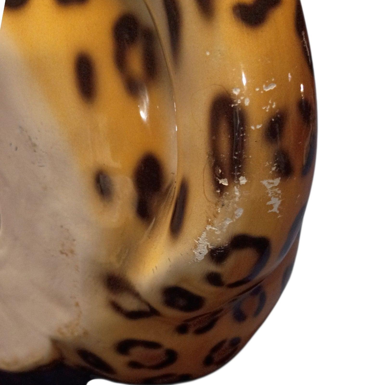 Porcelain Leopard Figurine Large 23" Hand-Painted Big Cat Statue Safari...